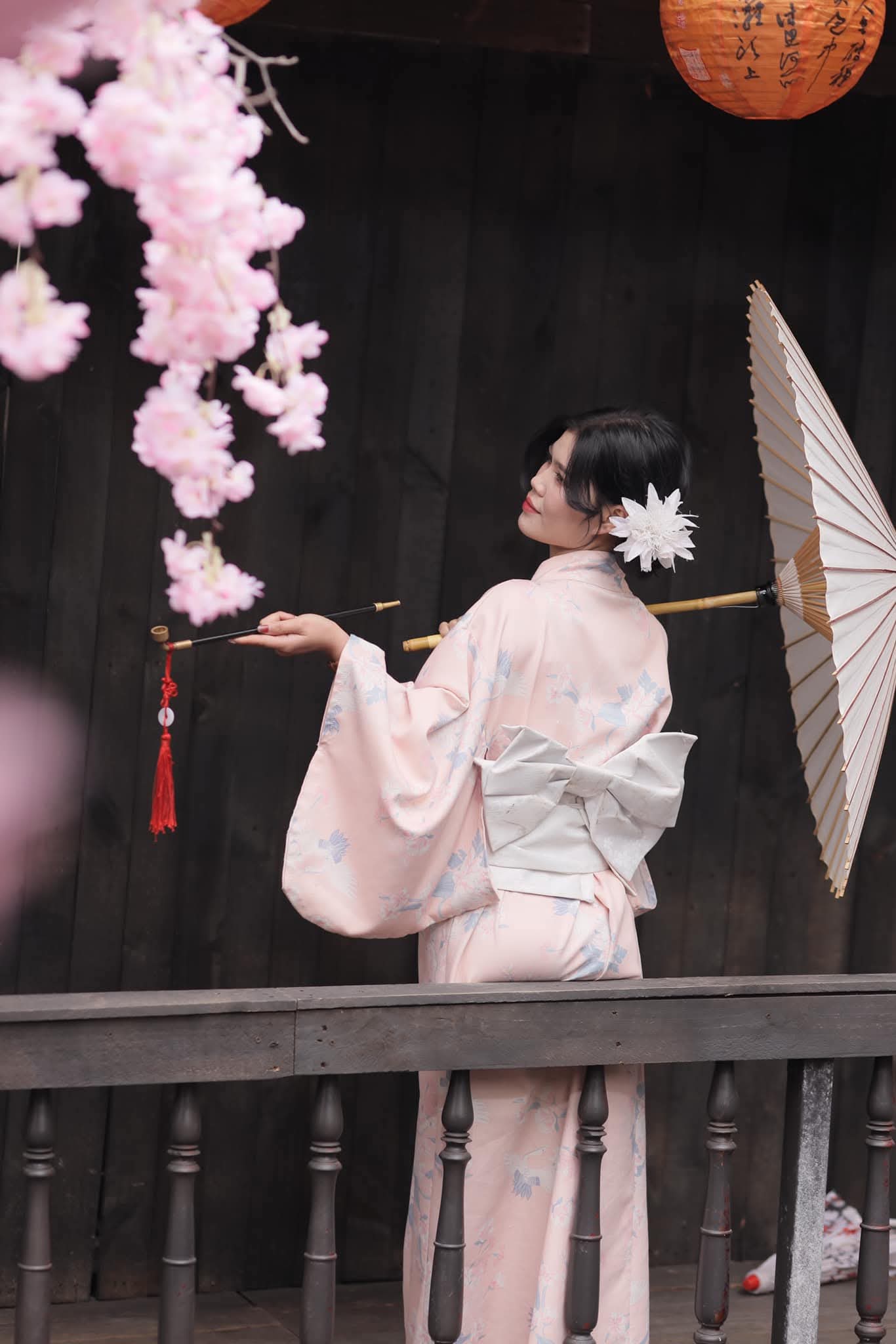 Yukata/Kimono hồng họa tiết K12