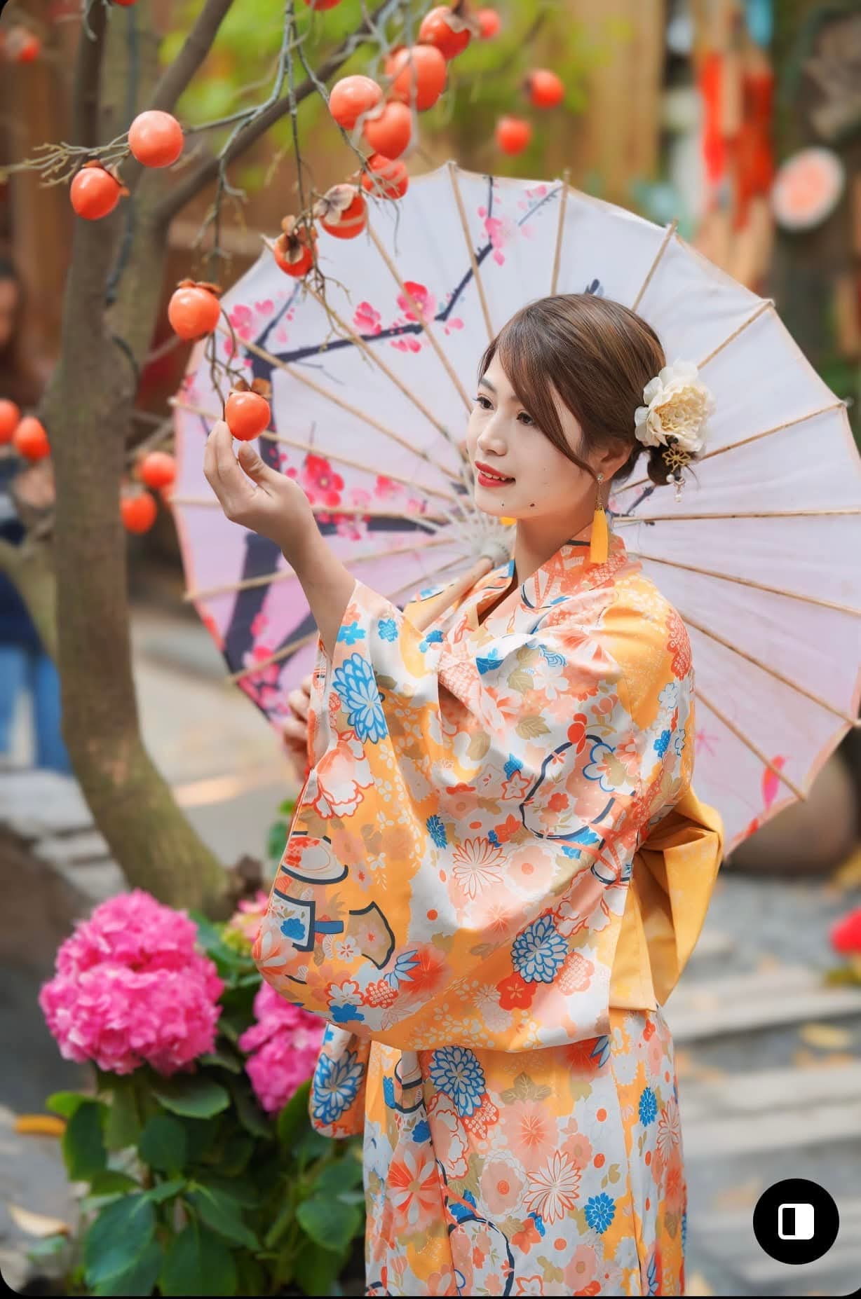Yukata/Kimono vàng họa tiết K14