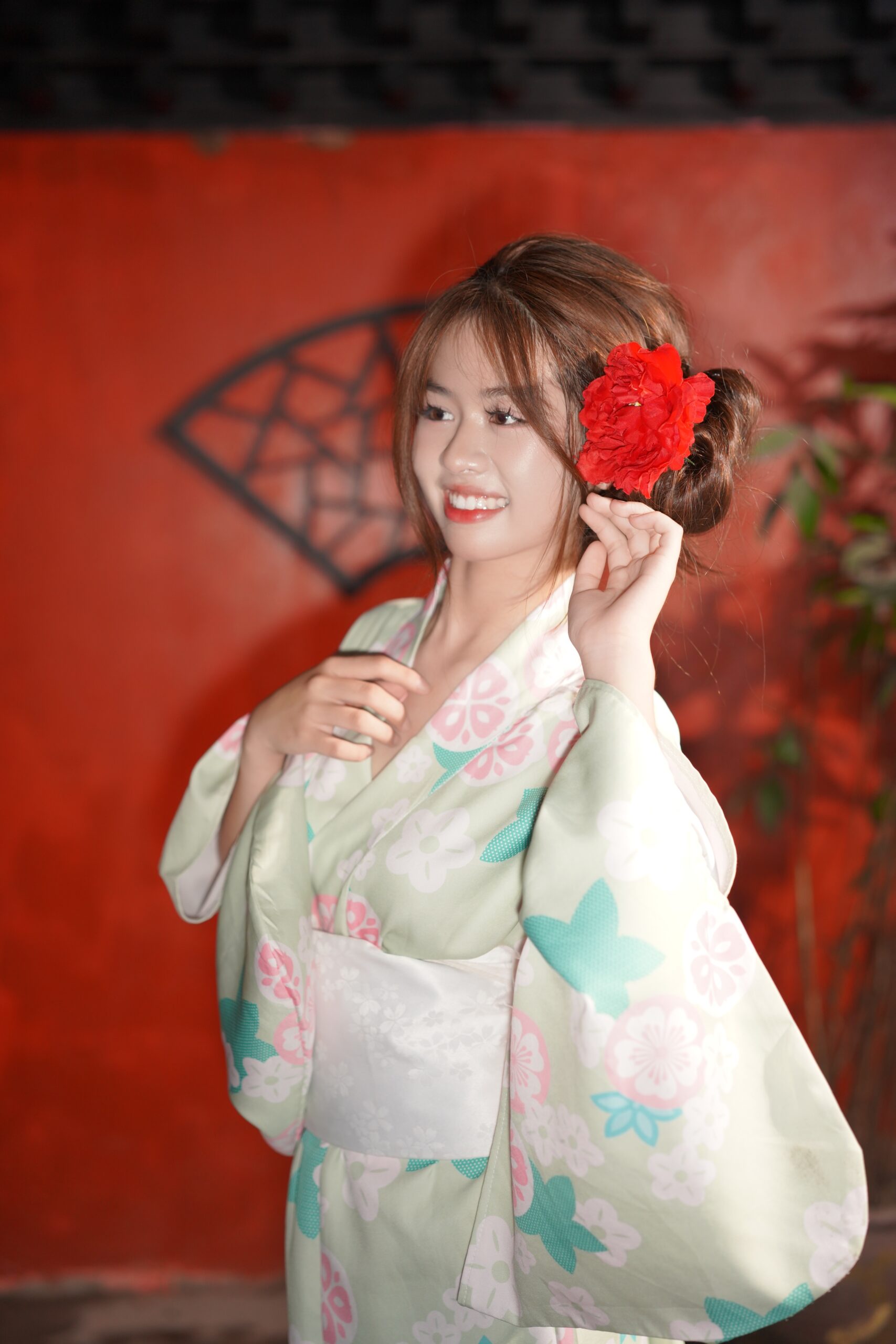 Yukata/kimono Xanh non họa tiết (combo99- combo599k) Y20