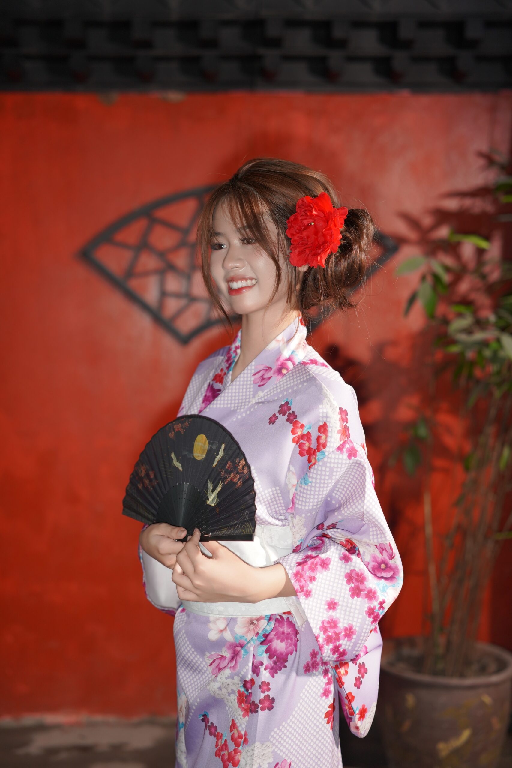 Yukata/kimono tím họa tiết (combo99- combo599k) K21