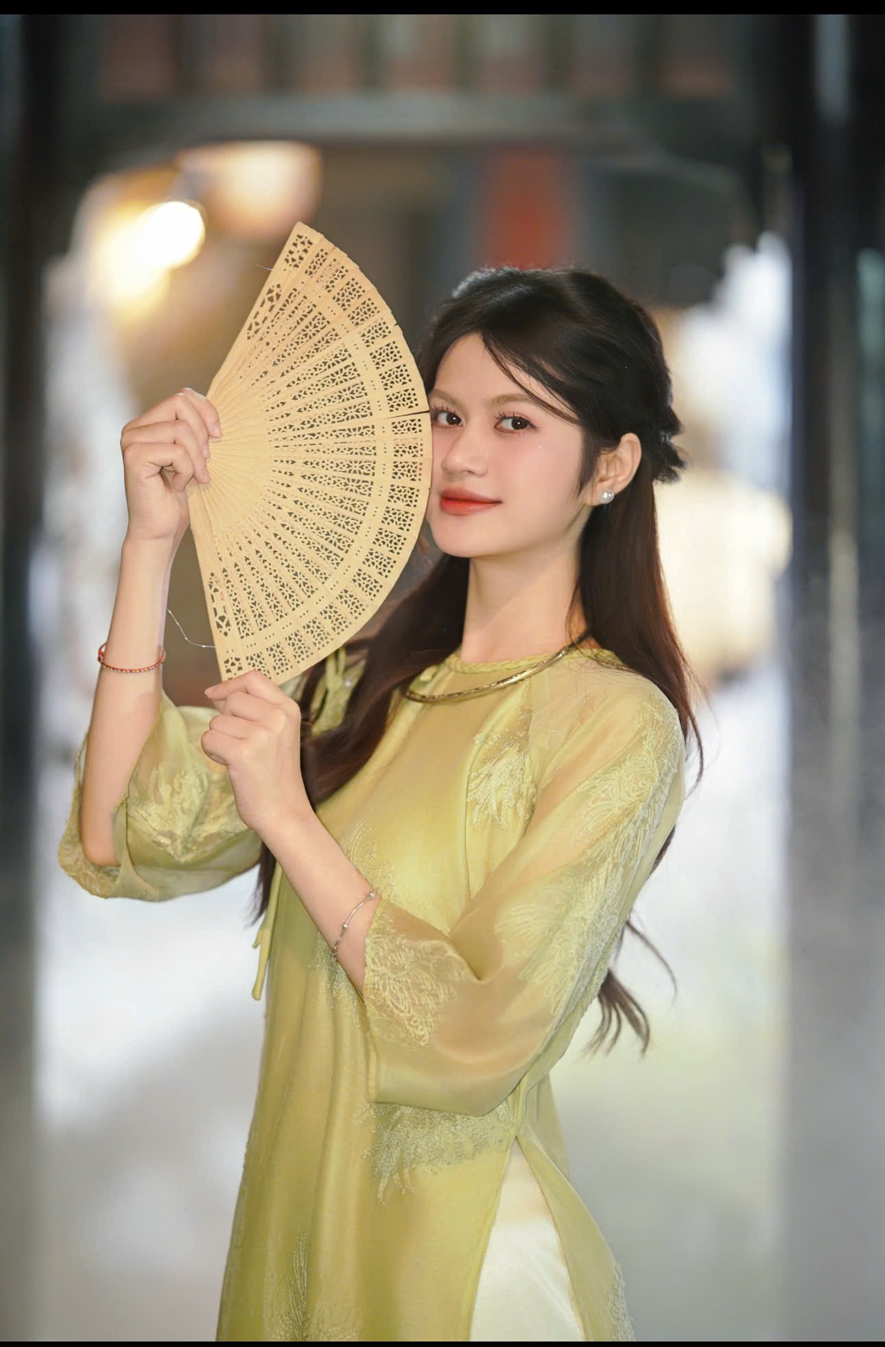 Áo dài xanh non (combo99-799)