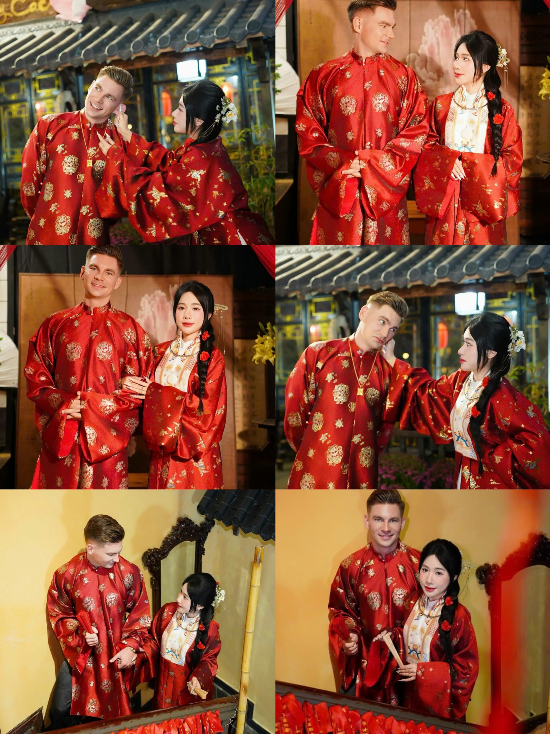 Couple Việt phục đỏ ( chỉ từ  combo 99)